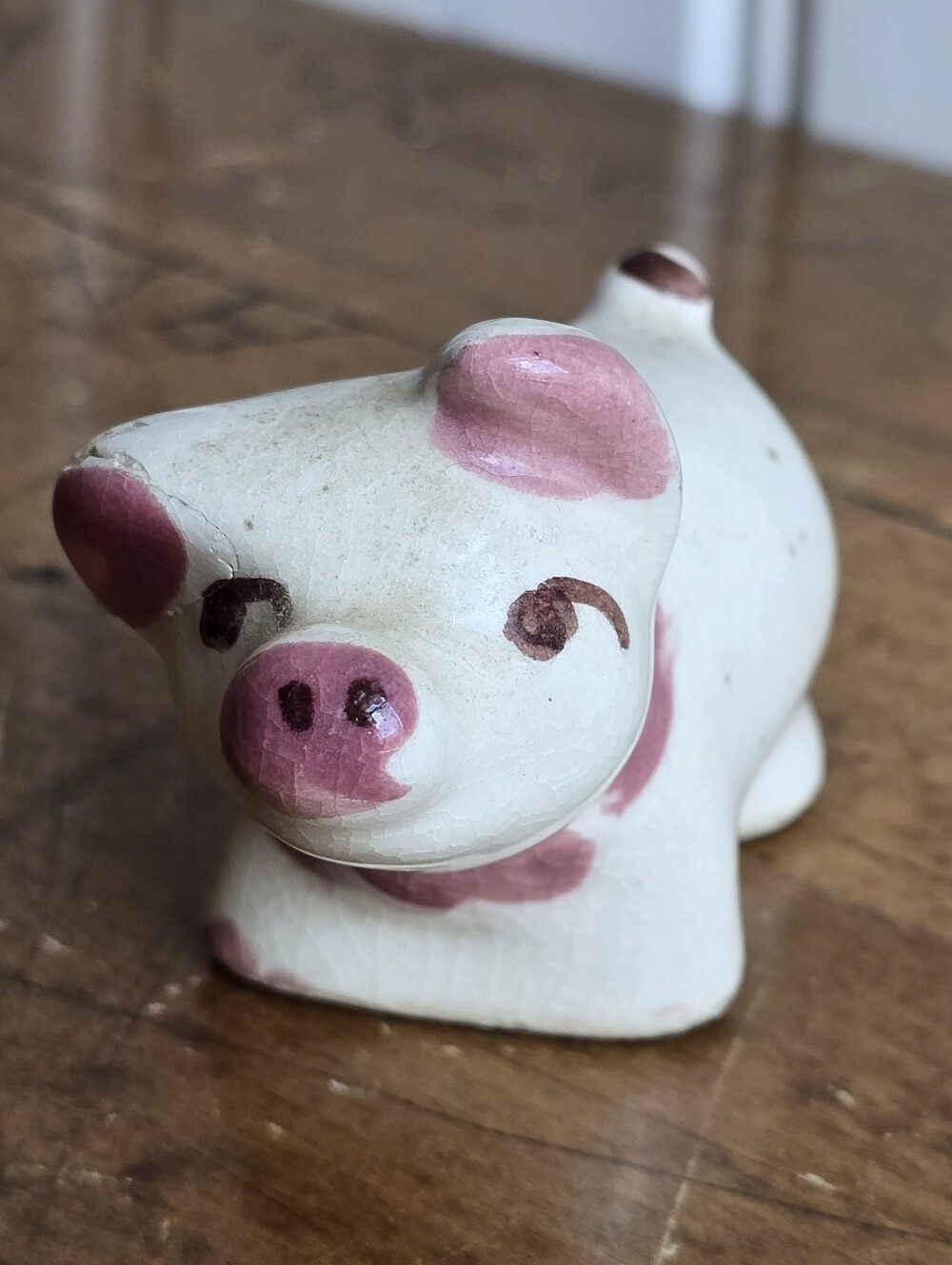 Vintage Mid-Century Ceramic Pig Figurine Rio Hondo Style Hand Painted Pink